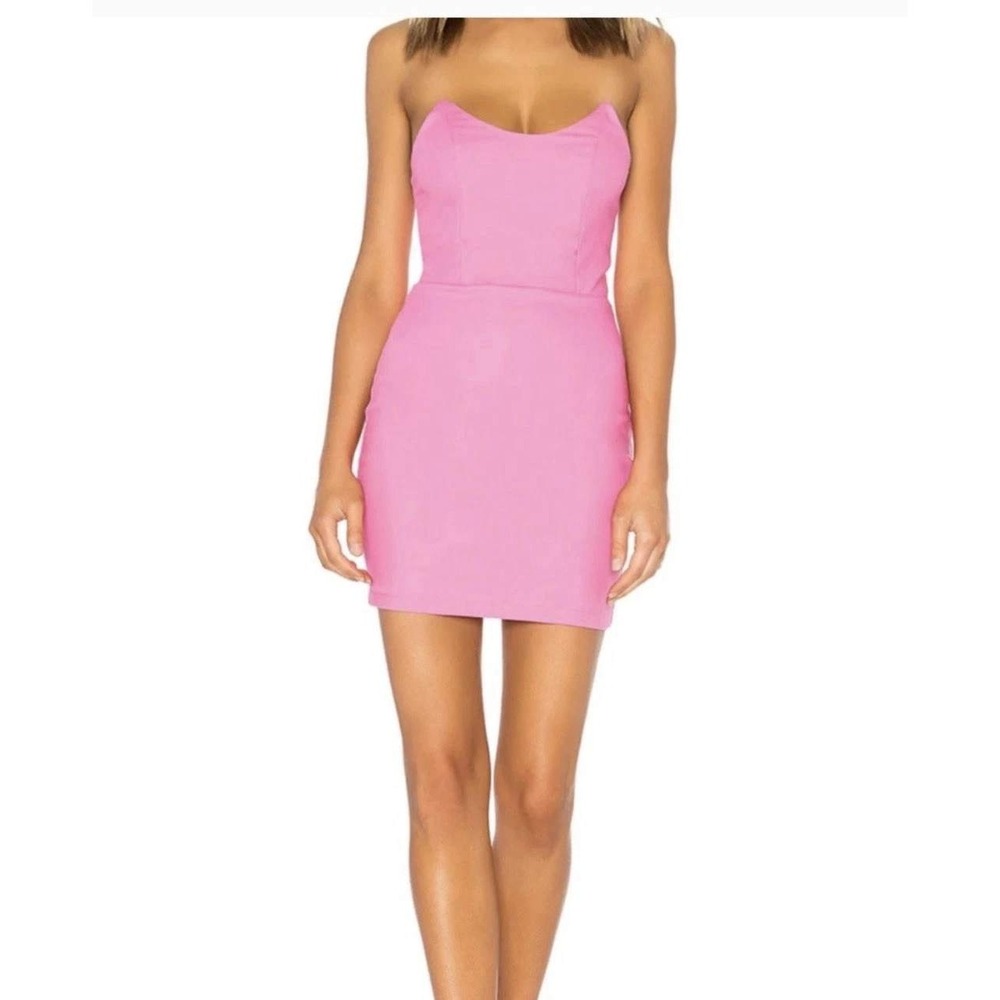 Revolve Superdown Pink Strapless Sweetheart Bodycon Mini Dress Womens XS